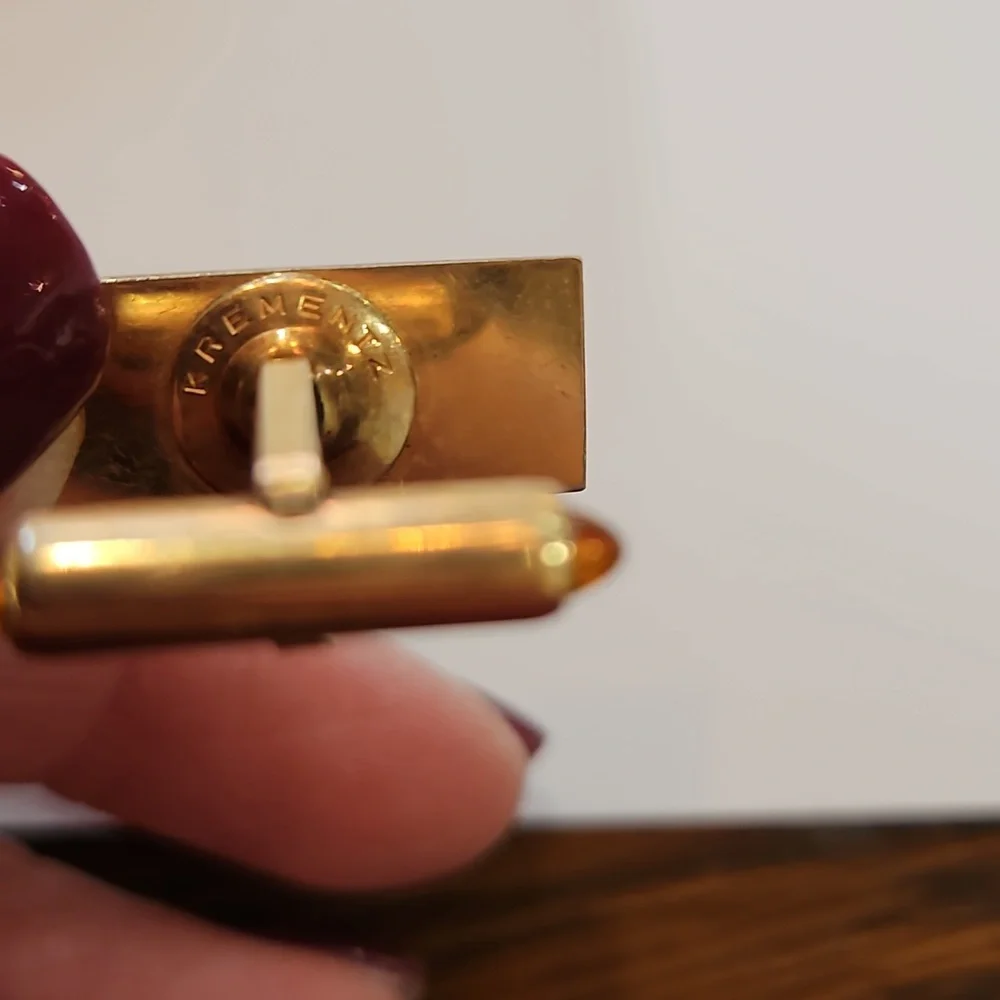 KREMENTZ‎ VINTAGE GOLF CUFFLINKS GOLD MID CENTURY